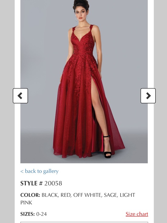 Stella Couture Dresses & Skirts - Elegant Red Embroidered V-Neck Evening Gown